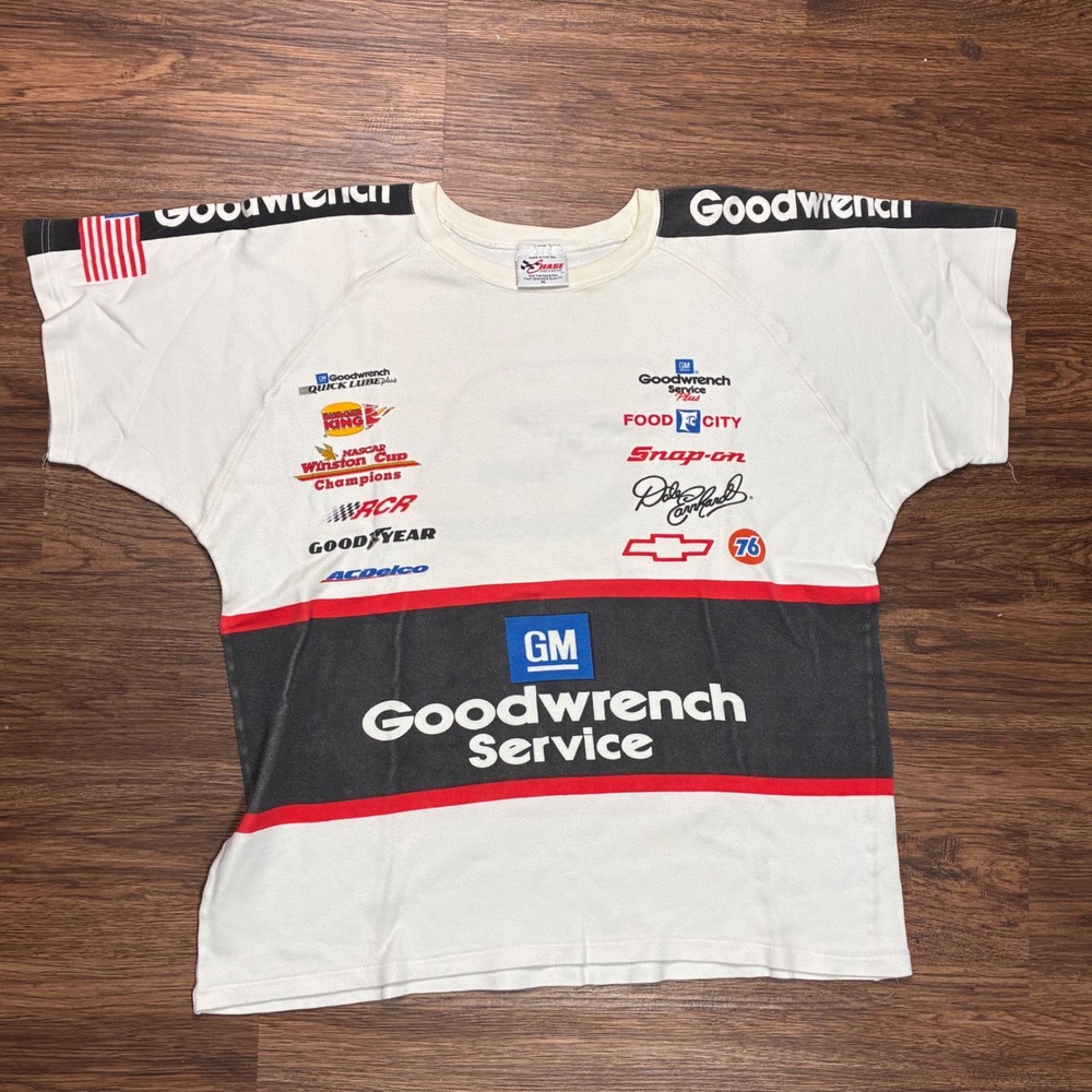 Chase Dale Earnhardt Racing Shirt Mens XL White Vintage Goodwrench NASCAR USA